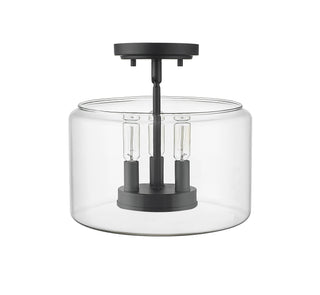 Asheville 3-Light Semi-Flush Ceiling Mount Matte Black