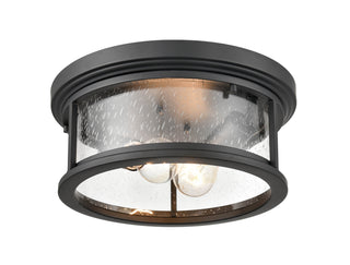 Bresley 2-Light Outdoor Flush Mount Powder Coated Black