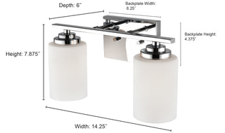 Durham 2-Light Vanity Satin Nickel