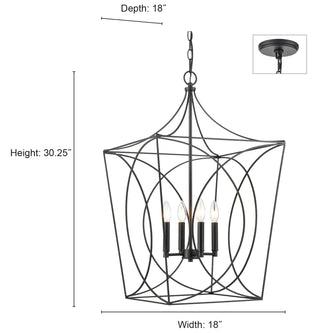 Tracy 4-Light Pendant light Matte Black