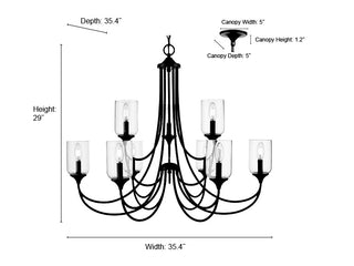 Waddingham 9-Light Chandelier Ceiling Light Matte Black