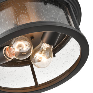 Bresley 2-Light Outdoor Flush Mount Powder Coated Black