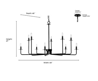 Marceline 1 - Light Chandelier Ceiling Light Matte Black