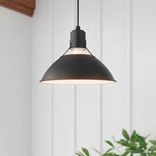 R Series 1-Light Cord Hung Glass Cone Satin Black