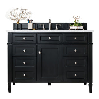 48 Inch Brittany Freestanding Vanity in Black Onyx / Eternal Jasmine Pearl Top