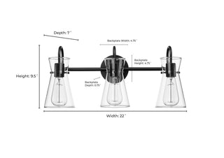 Camellia 3-Light Vanity Modern Gold