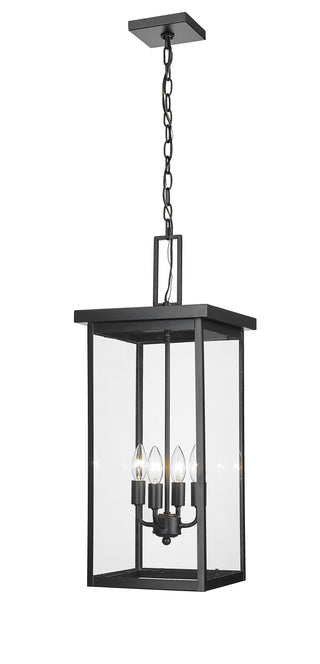 Barkeley 4-Light Outdoor Hanging Lantern Powder Coated Black