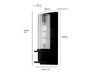 1-Light Wall Sconce Matte Black