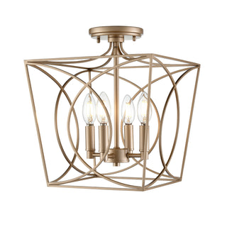 Tracy 4-Light Semi-Flush Ceiling Mount Painted Modern Gold