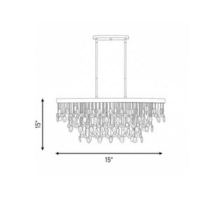 Livorno Eight Light Linear Chandelier in Noble Brass