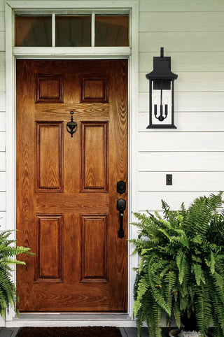 Hancock Three Light Outdoor Wall Sconce in Matte Black