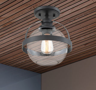 Pendleton One Light Semi-Flush Mount in Matte Black