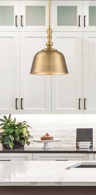 Berg One Light Pendant in Warm Brass