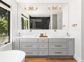Hampton Three Light Bath Bar in Warm Brass