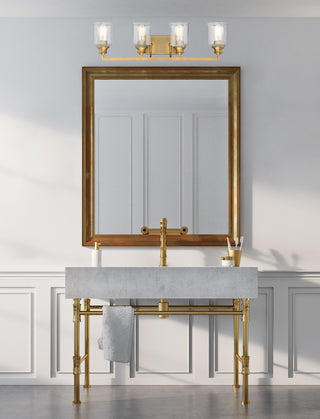Hampton Four Light Bath Bar in Warm Brass