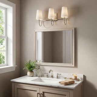 Cameron Three Light Bath Bar in Polished Nickel