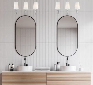 Cameron Three Light Bath Bar in Polished Nickel