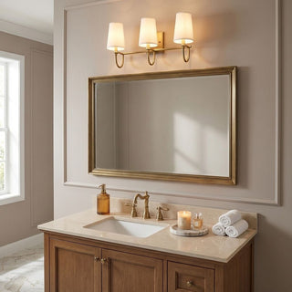 Cameron Three Light Bath Bar in Warm Brass