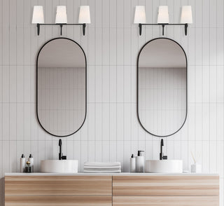 Cameron Three Light Bath Bar in Matte Black