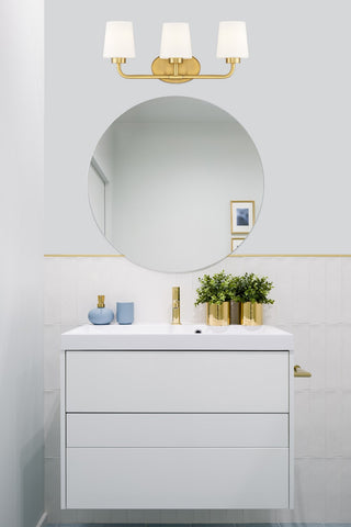 Capra Three Light Bath Bar in Warm Brass