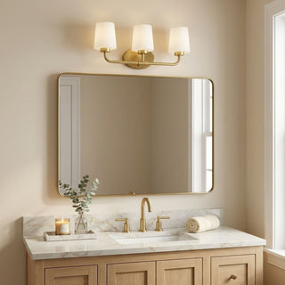 Capra Three Light Bath Bar in Warm Brass