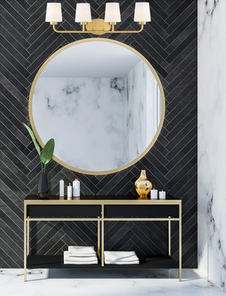 Capra Four Light Bath Bar in Warm Brass