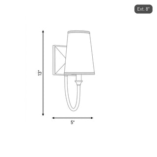 Cameron One Light Wall Sconce in Polished Nickel