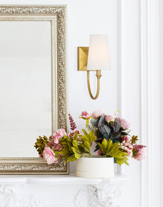 Cameron One Light Wall Sconce in Warm Brass