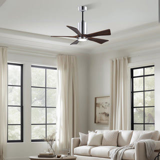 Patricia-5 42" Ceiling Fan in Polished Chrome