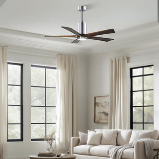 Patricia-5 52" Ceiling Fan in Polished Chrome