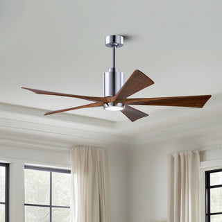 Patricia-5 60" Ceiling Fan in Polished Chrome
