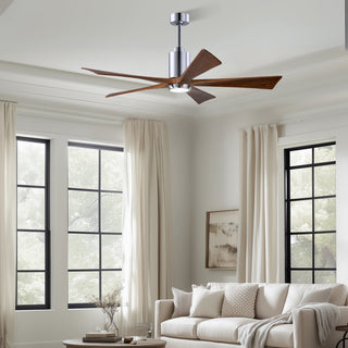 Patricia-5 60" Ceiling Fan in Polished Chrome