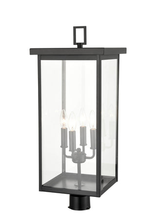 Barkeley Four Light Outdoor Post Lantern in Powder Coated Black