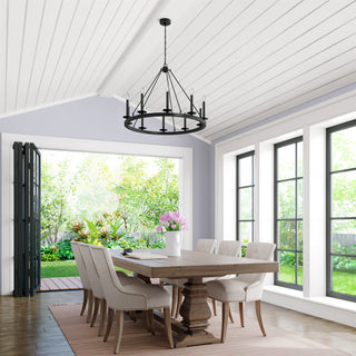 Florence Ten Light Chandelier in Matte Black