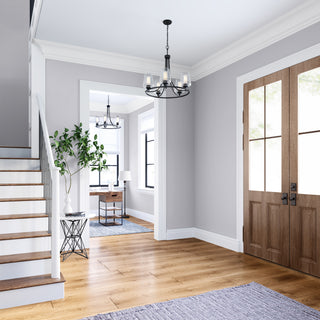 Ashford Five Light Chandelier in Matte Black