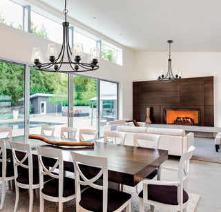 Ashford Eight Light Chandelier in Matte Black