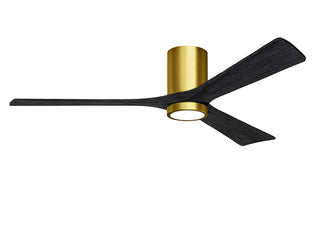 Matthews Fan Company - IR3HLK-BRBR-BK-60 - 60" Ceiling Fan - Irene-3HLK - Brushed Brass