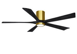 Matthews Fan Company - IR5HLK-BRBR-BK-60 - 60" Ceiling Fan - Irene-5HLK - Brushed Brass