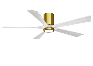 Matthews Fan Company - IR5HLK-BRBR-MWH-60 - 60" Ceiling Fan - Irene-5HLK - Brushed Brass