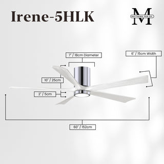 Irene-5HLK 60" Ceiling Fan in Polished Chrome