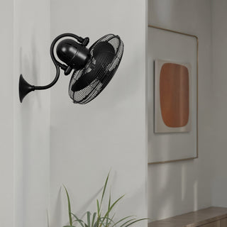 Laura 16" Wall Fan in Matte Black