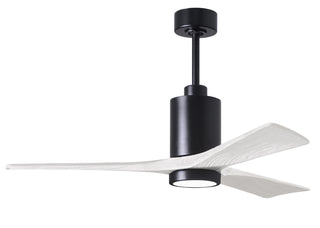 Matthews Fan Company - PA3-BK-MWH-52 - 52" Ceiling Fan - Patricia-3 - Matte Black
