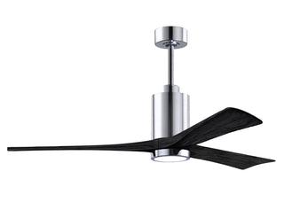 Matthews Fan Company - PA3-CR-BK-60 - 60" Ceiling Fan - Patricia-3 - Polished Chrome