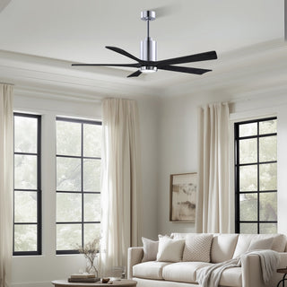 Patricia-5 60" Ceiling Fan in Polished Chrome