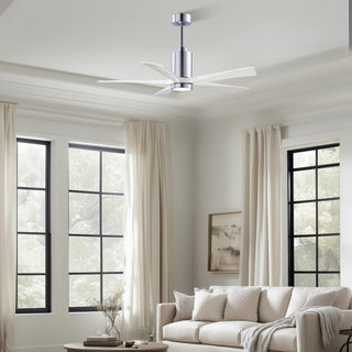 Patricia-5 52" Ceiling Fan in Polished Chrome