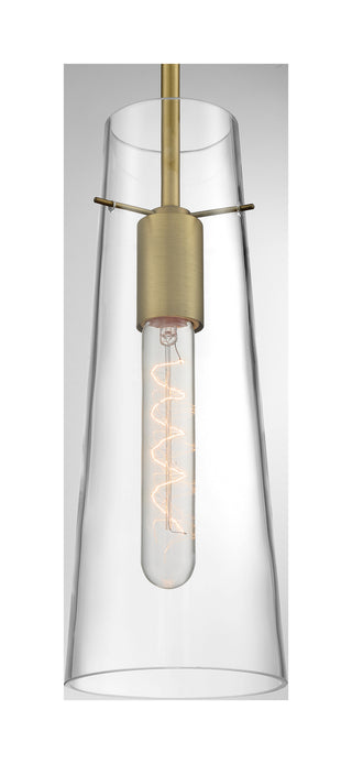 Bahari One Light Mini Pendant in Vintage Brass