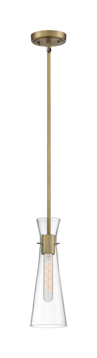 Bahari One Light Mini Pendant in Vintage Brass