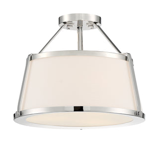 Cutty Three Light Semi Flush Mount in Polished Nickel