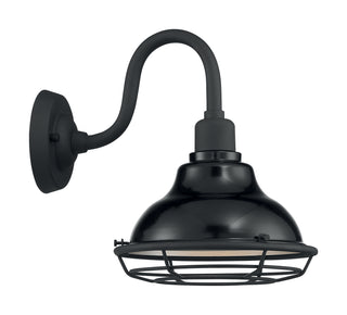 Newbridge One Light Outdoor Wall Mount in Gloss Black / Silver