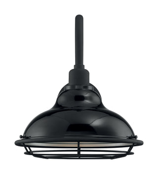 Newbridge One Light Outdoor Wall Mount in Gloss Black / Silver